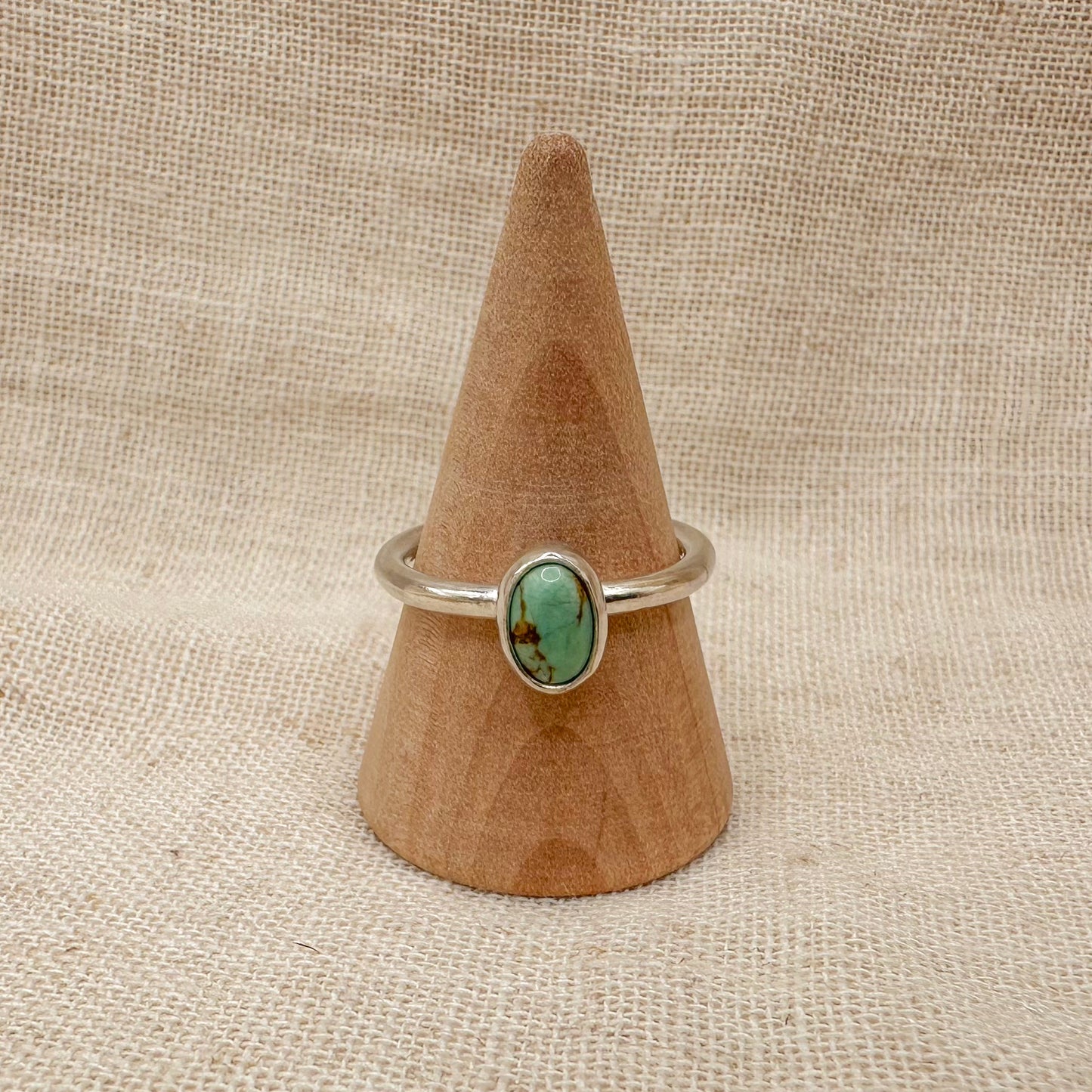STERLING SILVER KINGMAN TURQUOISE STACKING RING