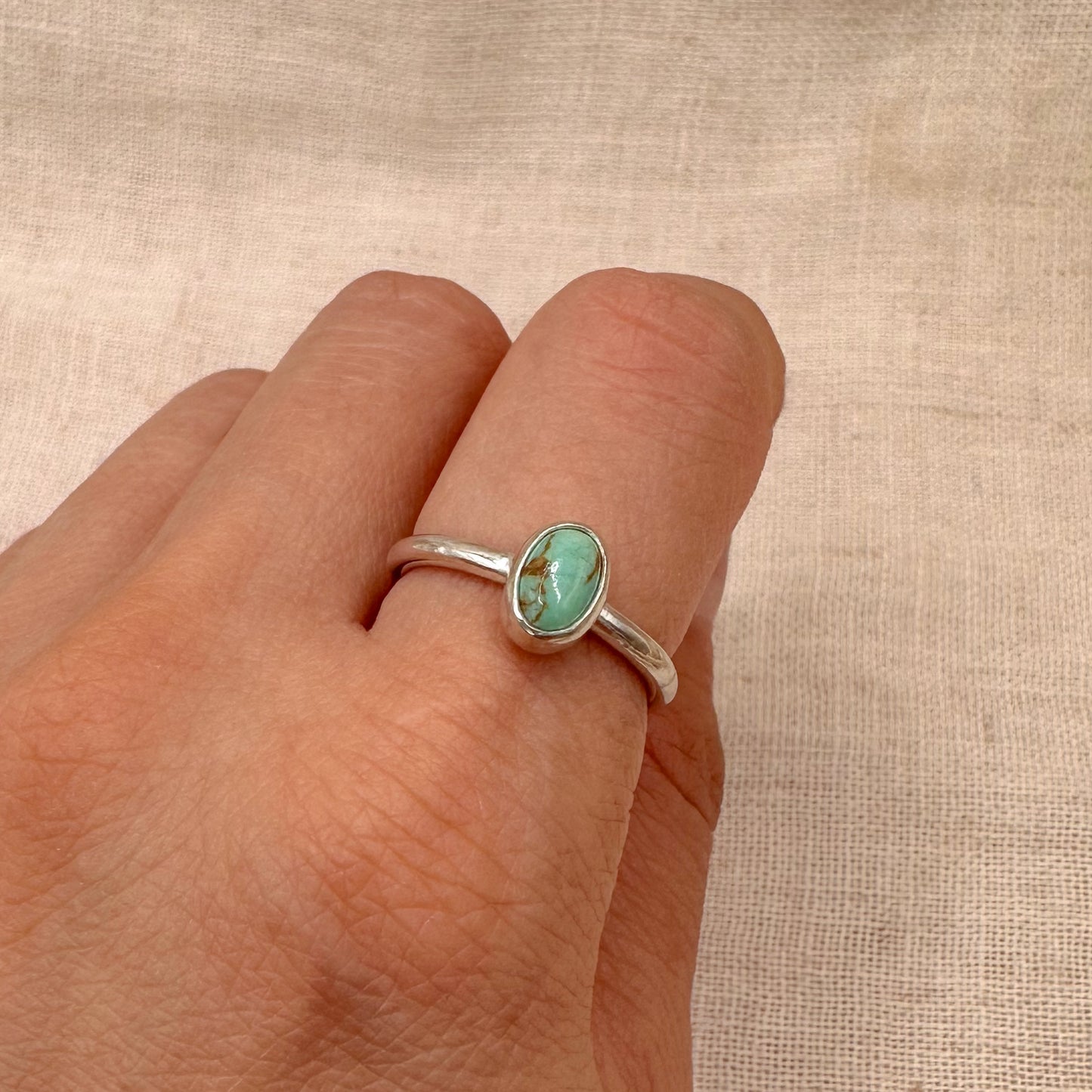 STERLING SILVER KINGMAN TURQUOISE STACKING RING