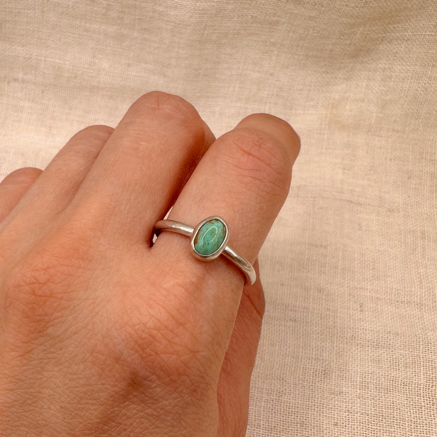 STERLING SILVER KINGMAN TURQUOISE STACKING RING