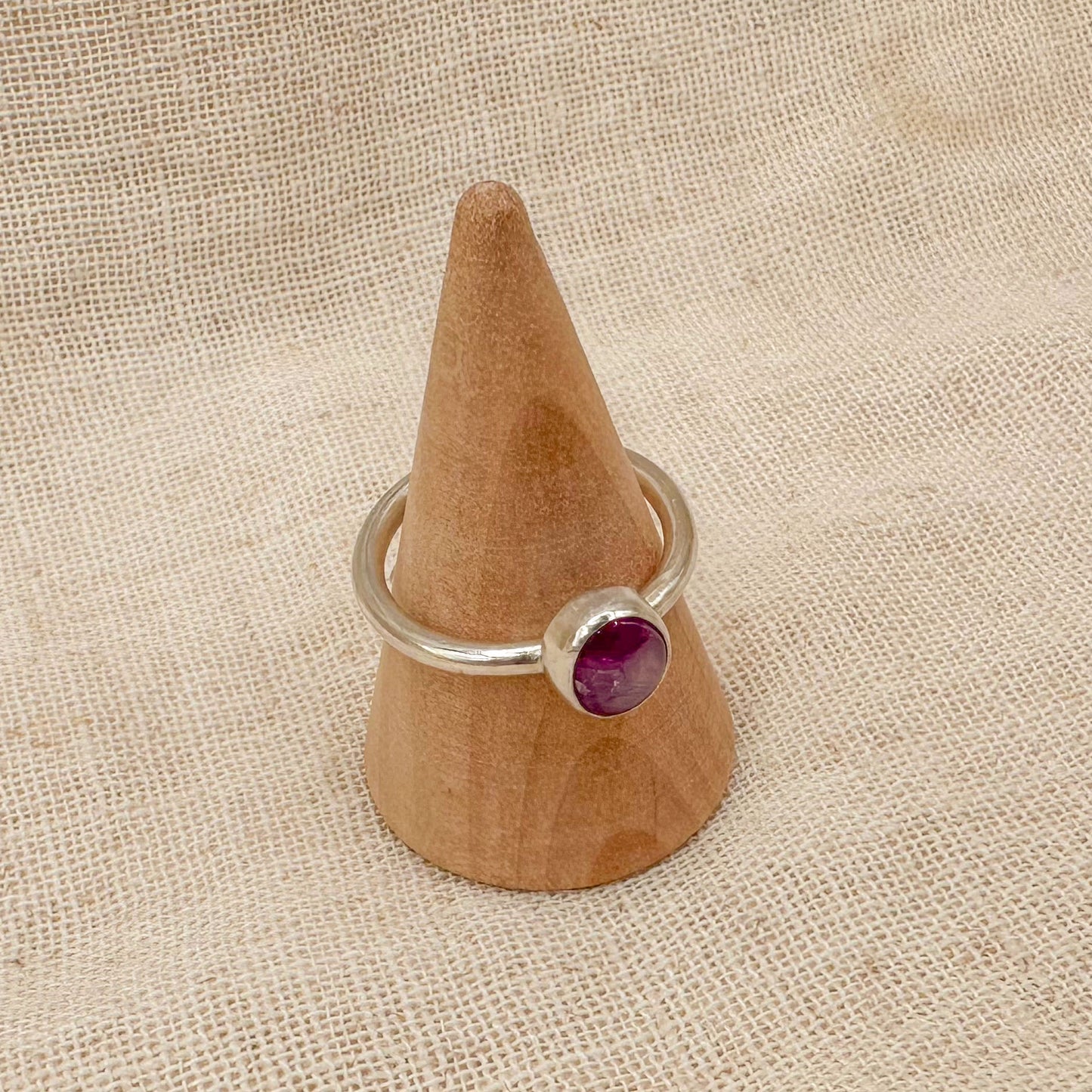 STERLING SILVER RUBY STACKING RING