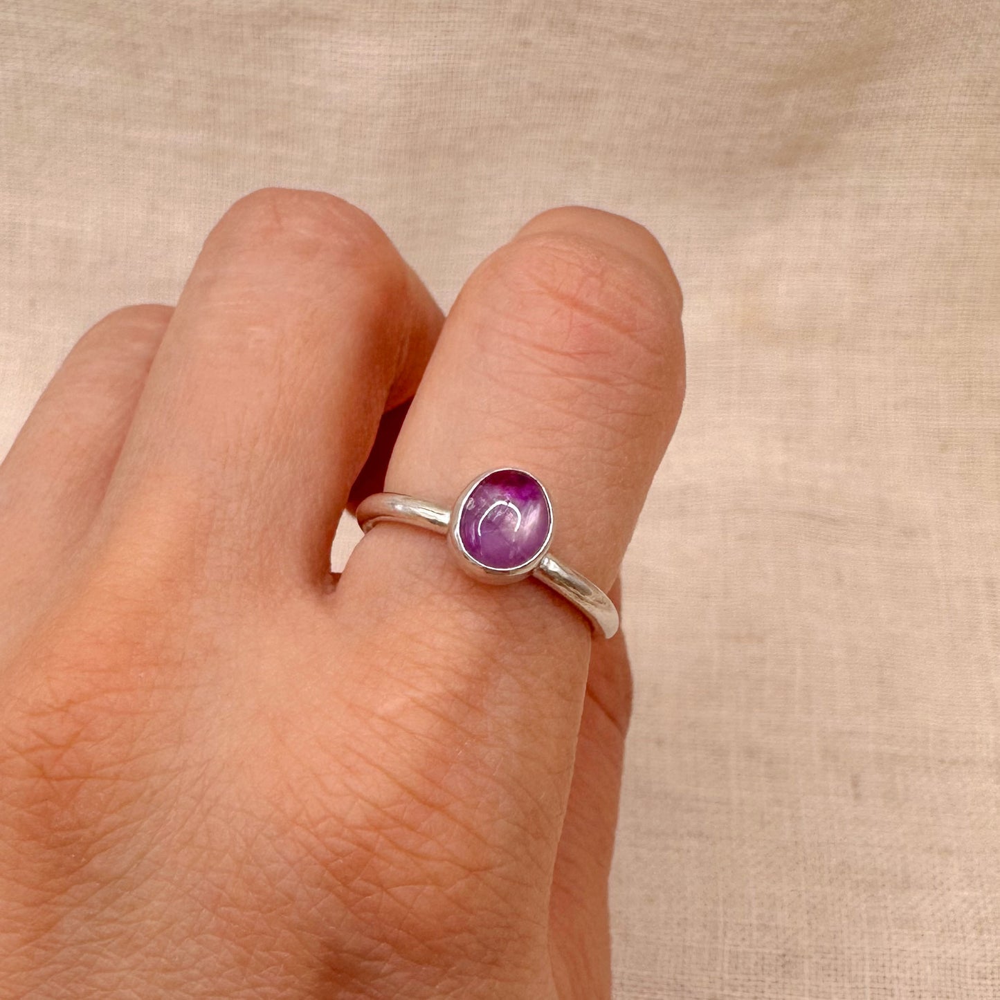 STERLING SILVER RUBY STACKING RING