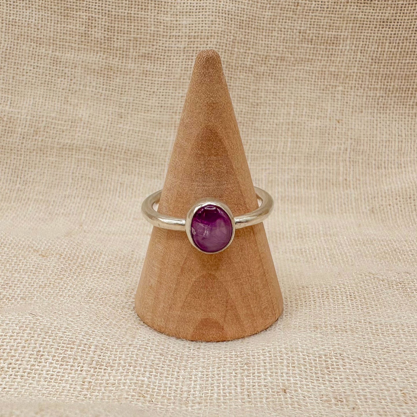 STERLING SILVER RUBY STACKING RING