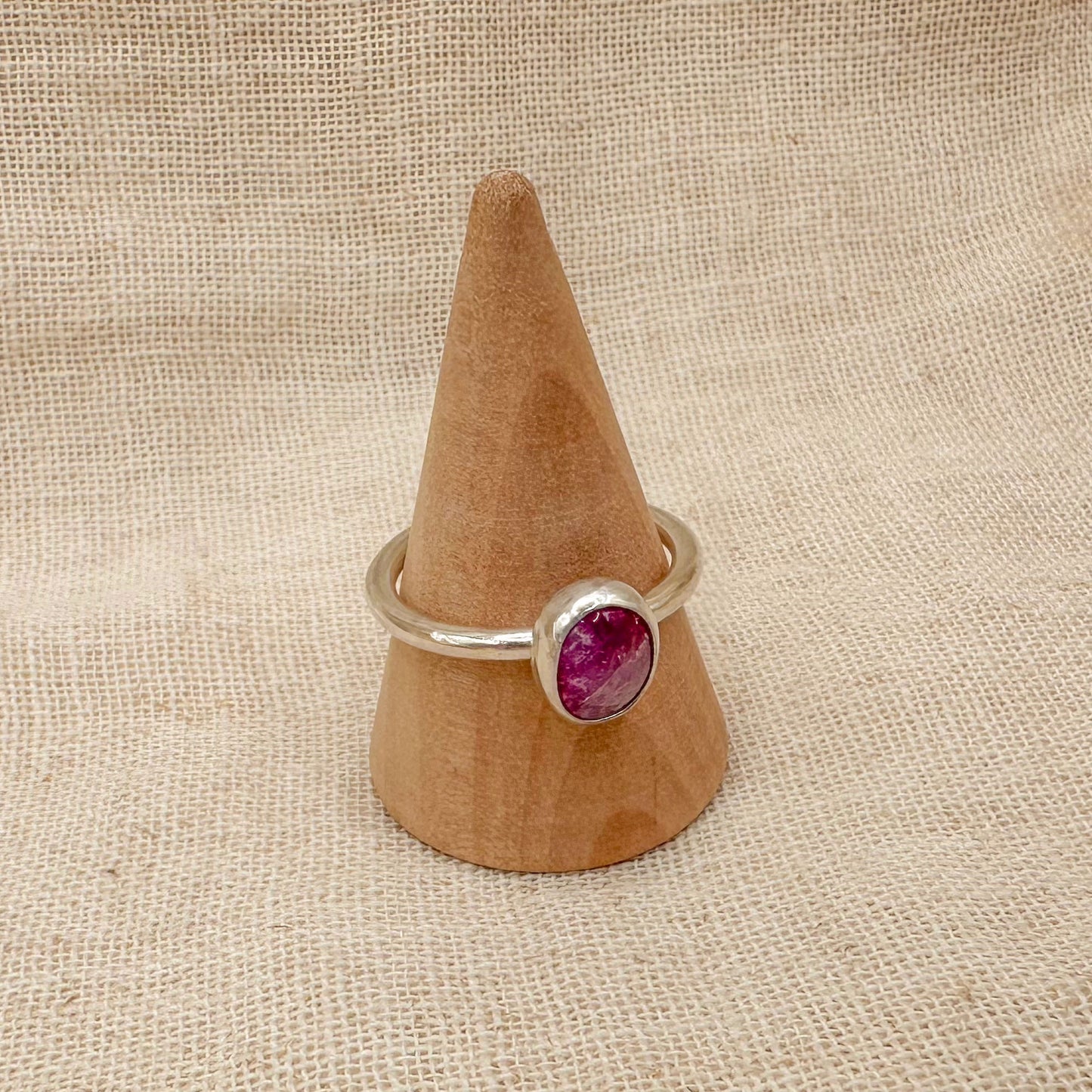 STERLING SILVER RUBY STACKING RING