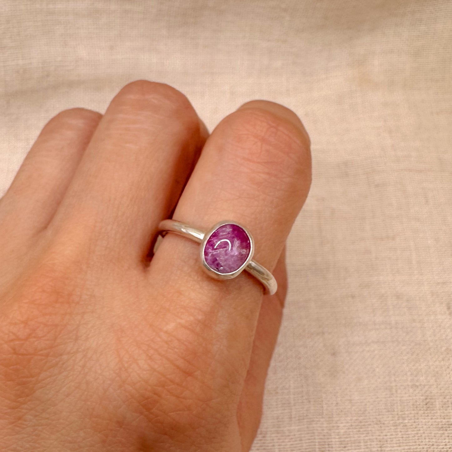 STERLING SILVER RUBY STACKING RING
