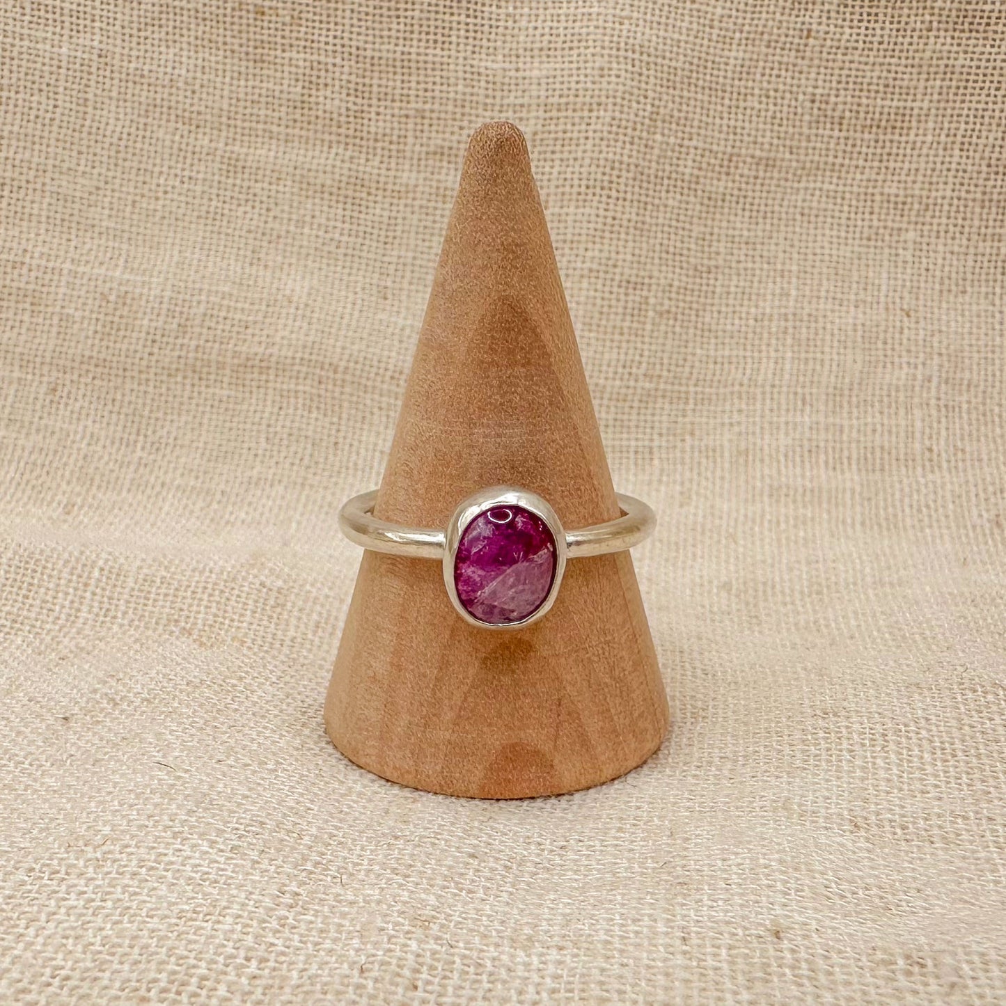 STERLING SILVER RUBY STACKING RING