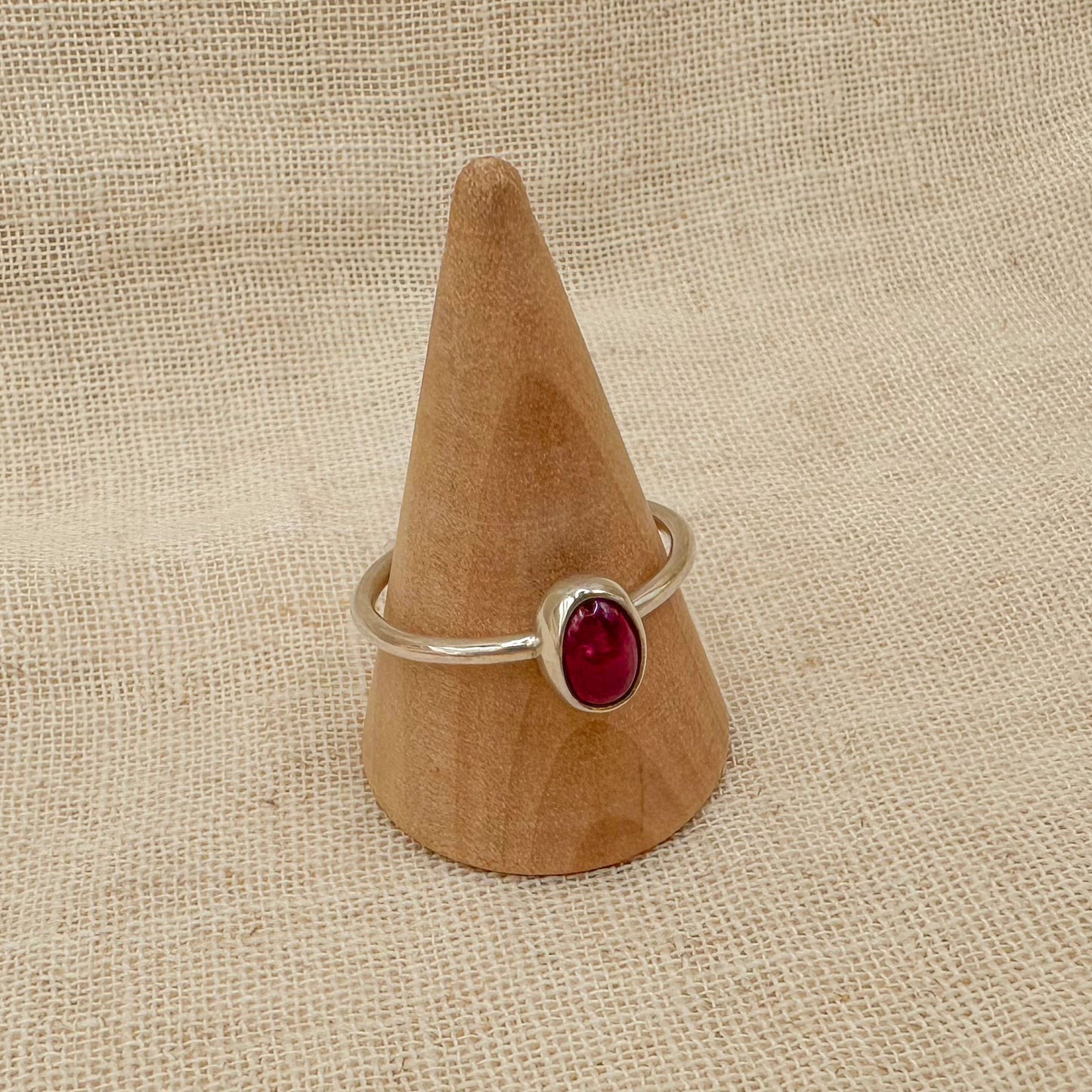 STERLING SILVER RUBY STACKING RING
