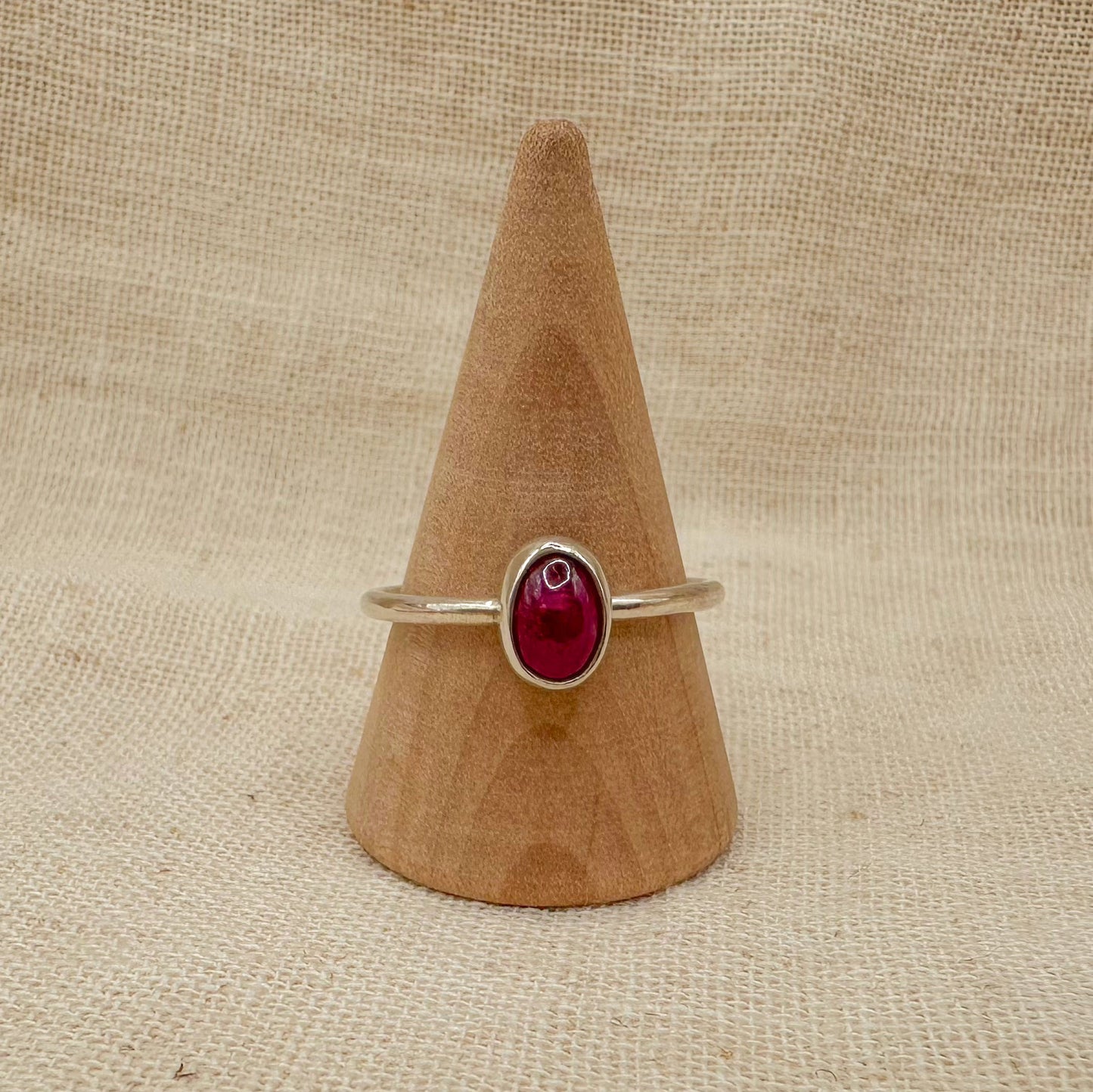 STERLING SILVER RUBY STACKING RING