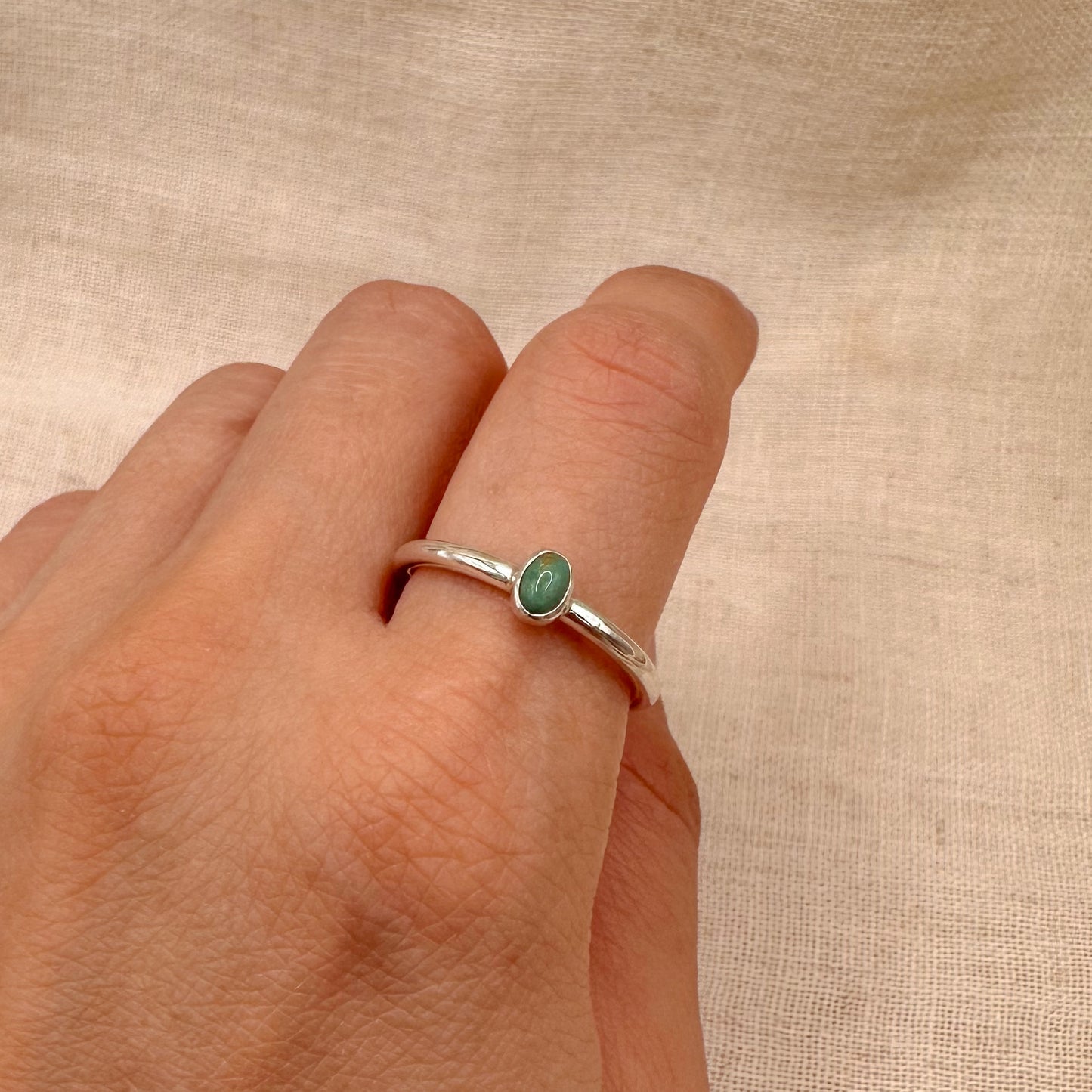 STERLING SILVER KINGMAN TURQUOISE STACKING RING