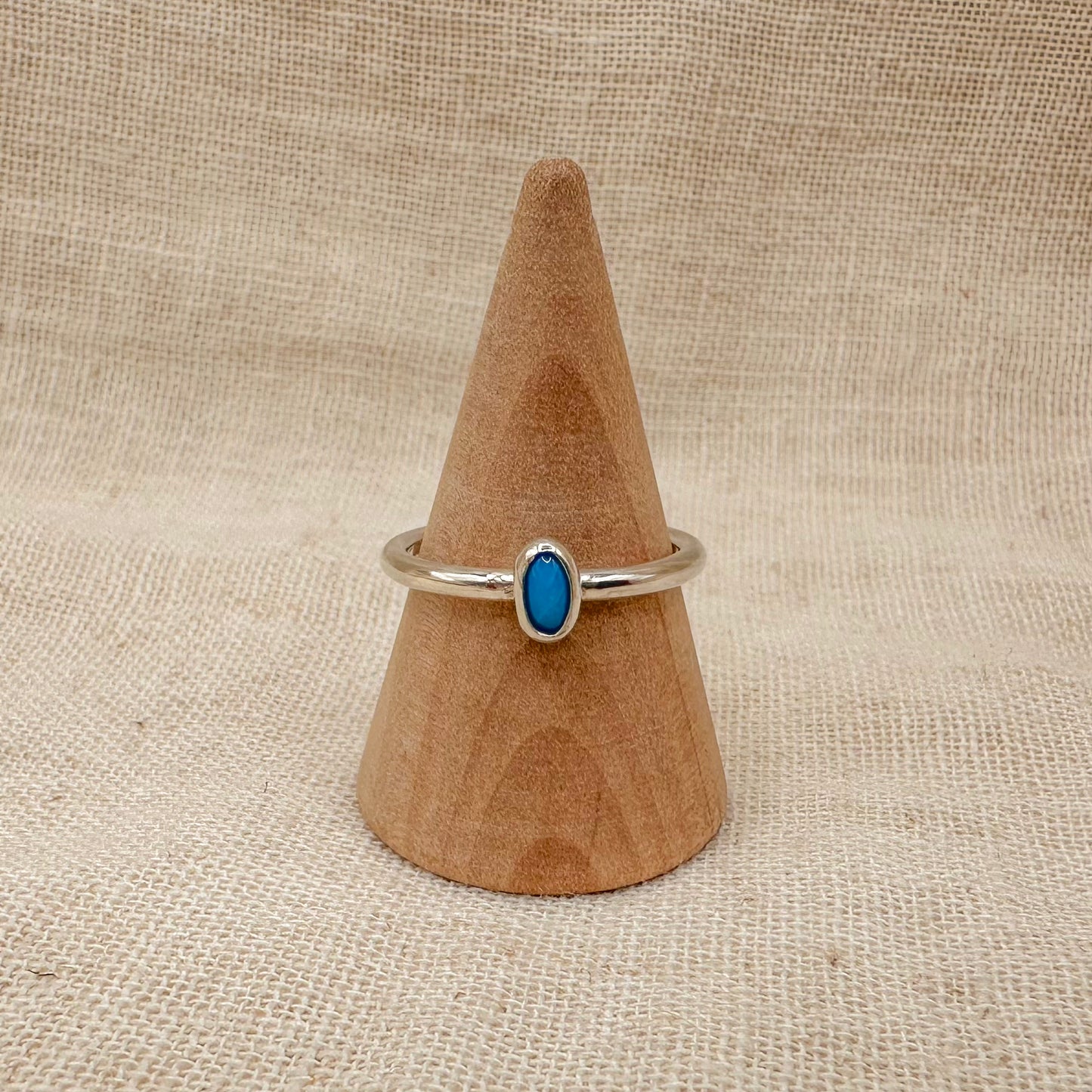 STERLING SILVER KINGMAN TURQUOISE STACKING RING