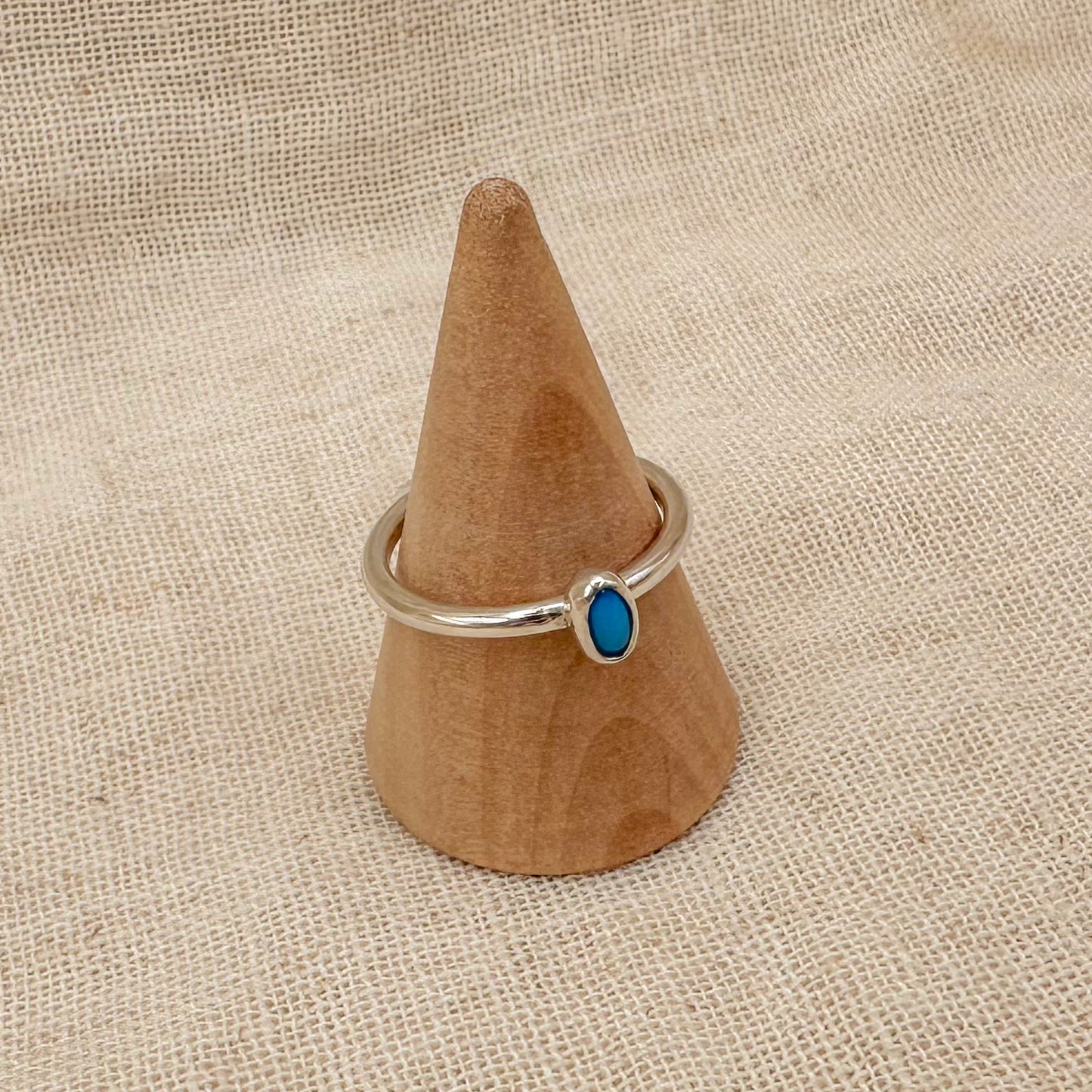 STERLING SILVER KINGMAN TURQUOISE STACKING RING