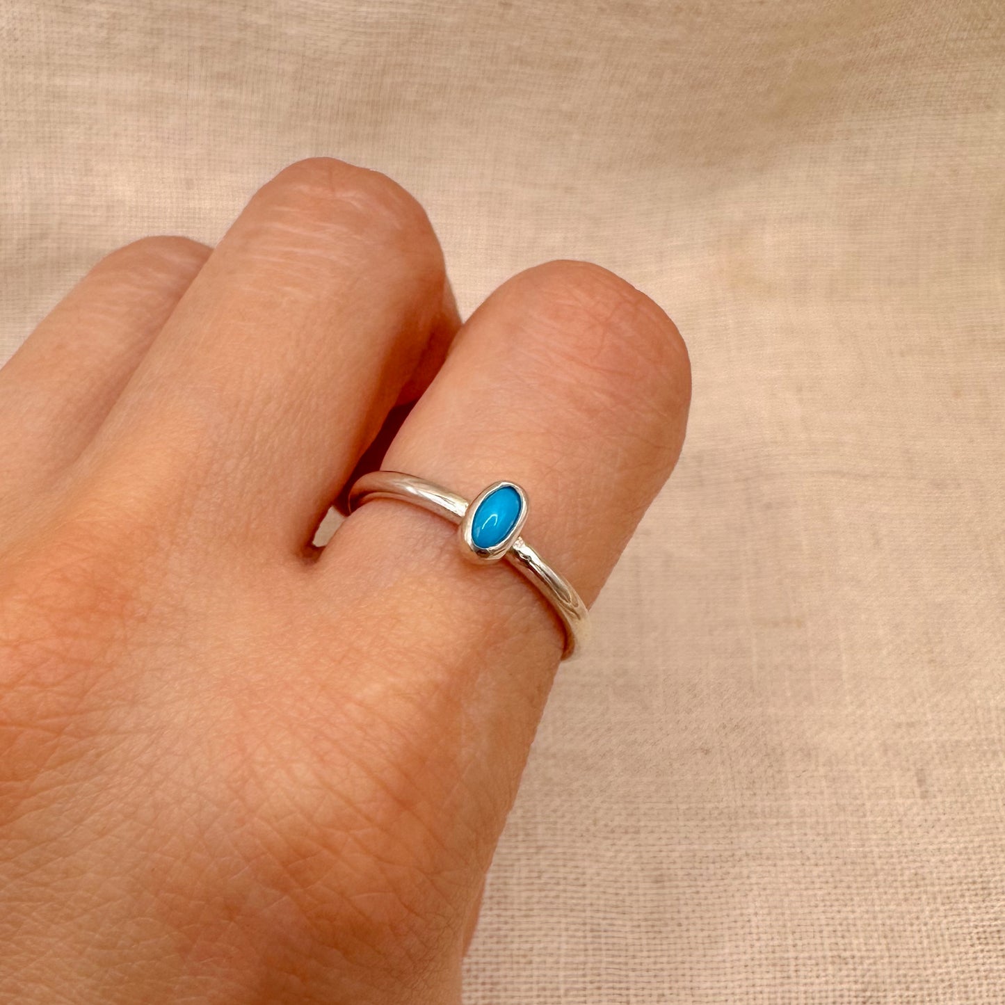 STERLING SILVER KINGMAN TURQUOISE STACKING RING