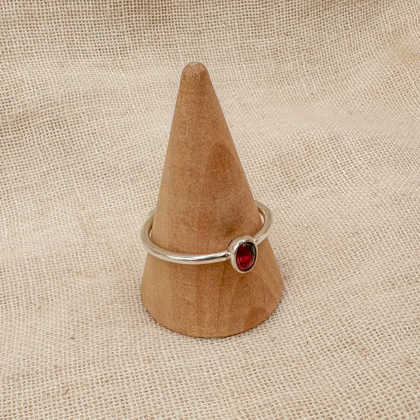 STERLING SILVER TOURMALINE STACKING RING