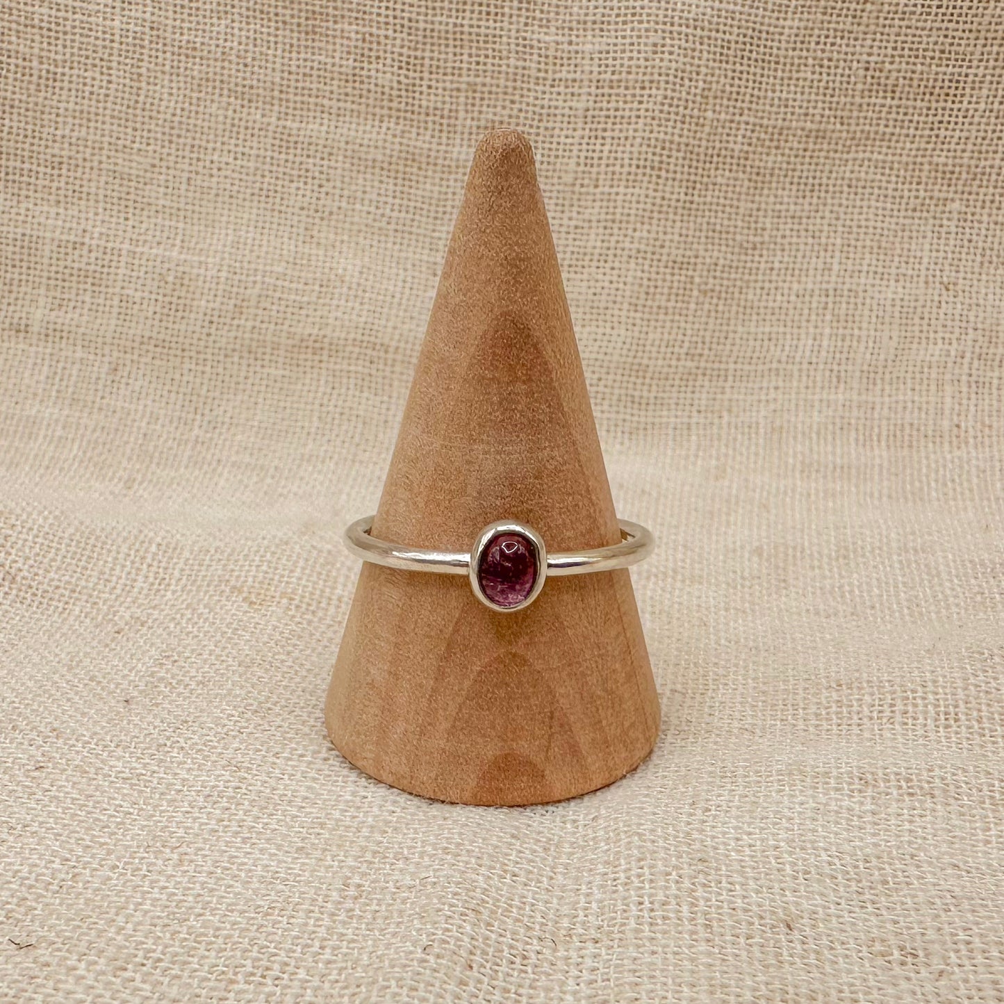 STERLING SILVER TOURMALINE STACKING RING