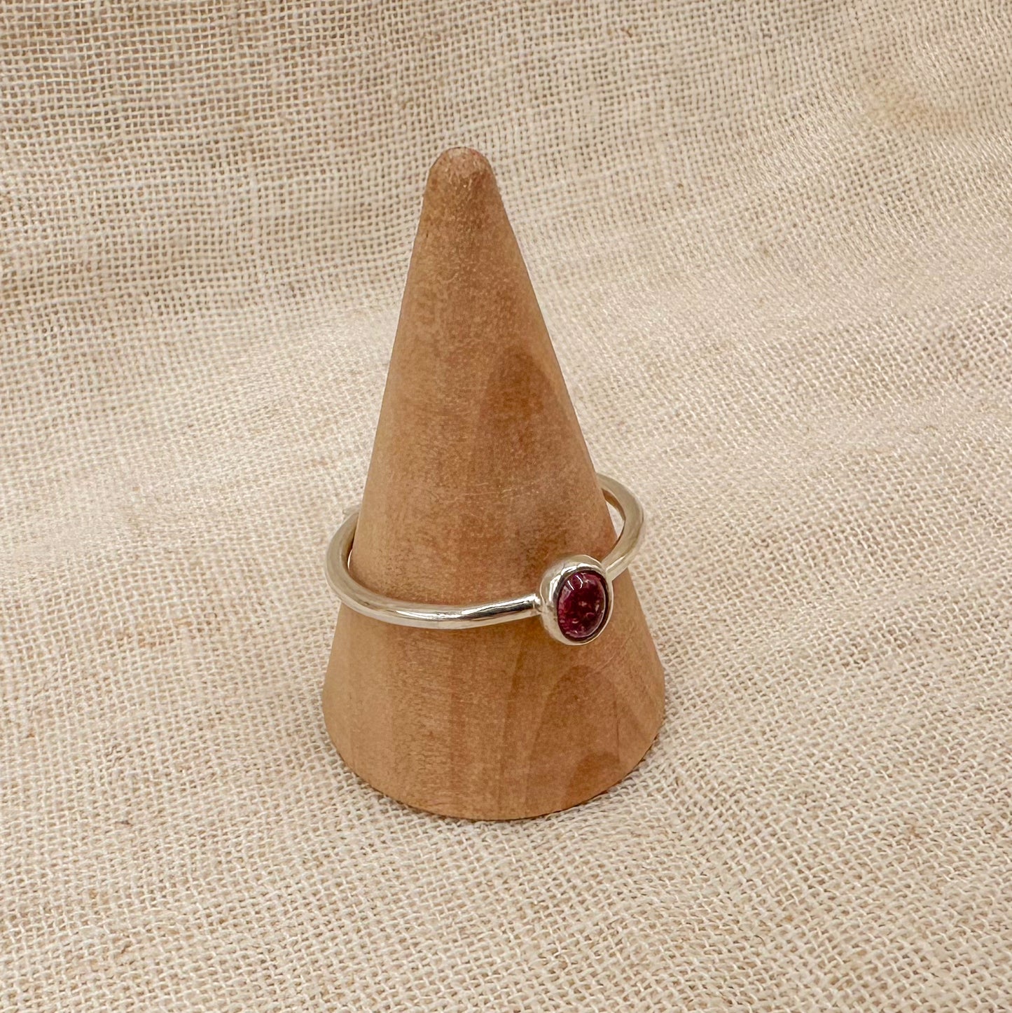 STERLING SILVER TOURMALINE STACKING RING