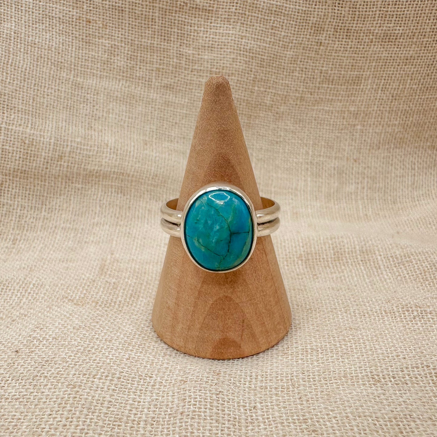 STERLING SILVER KINGMAN TURQUOISE RING