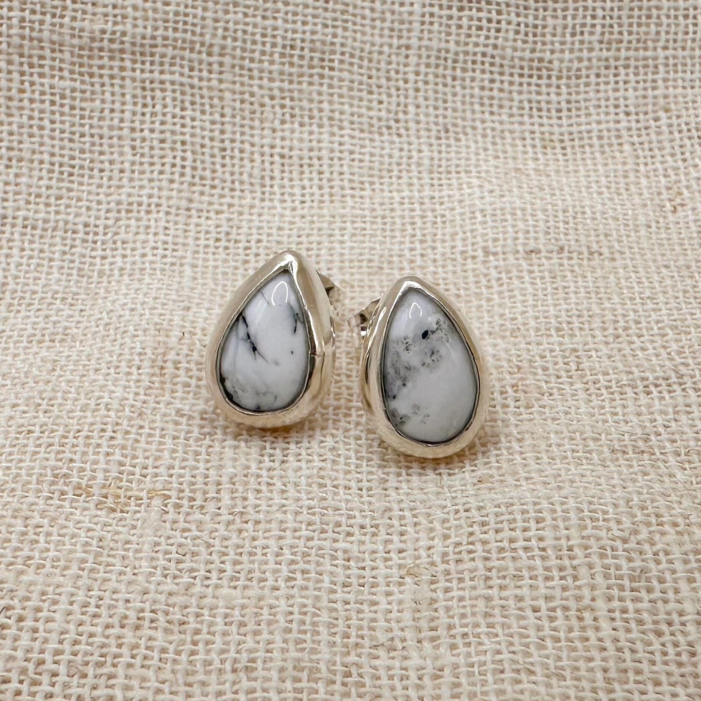 WHITE BUFFALO STUD EARRINGS