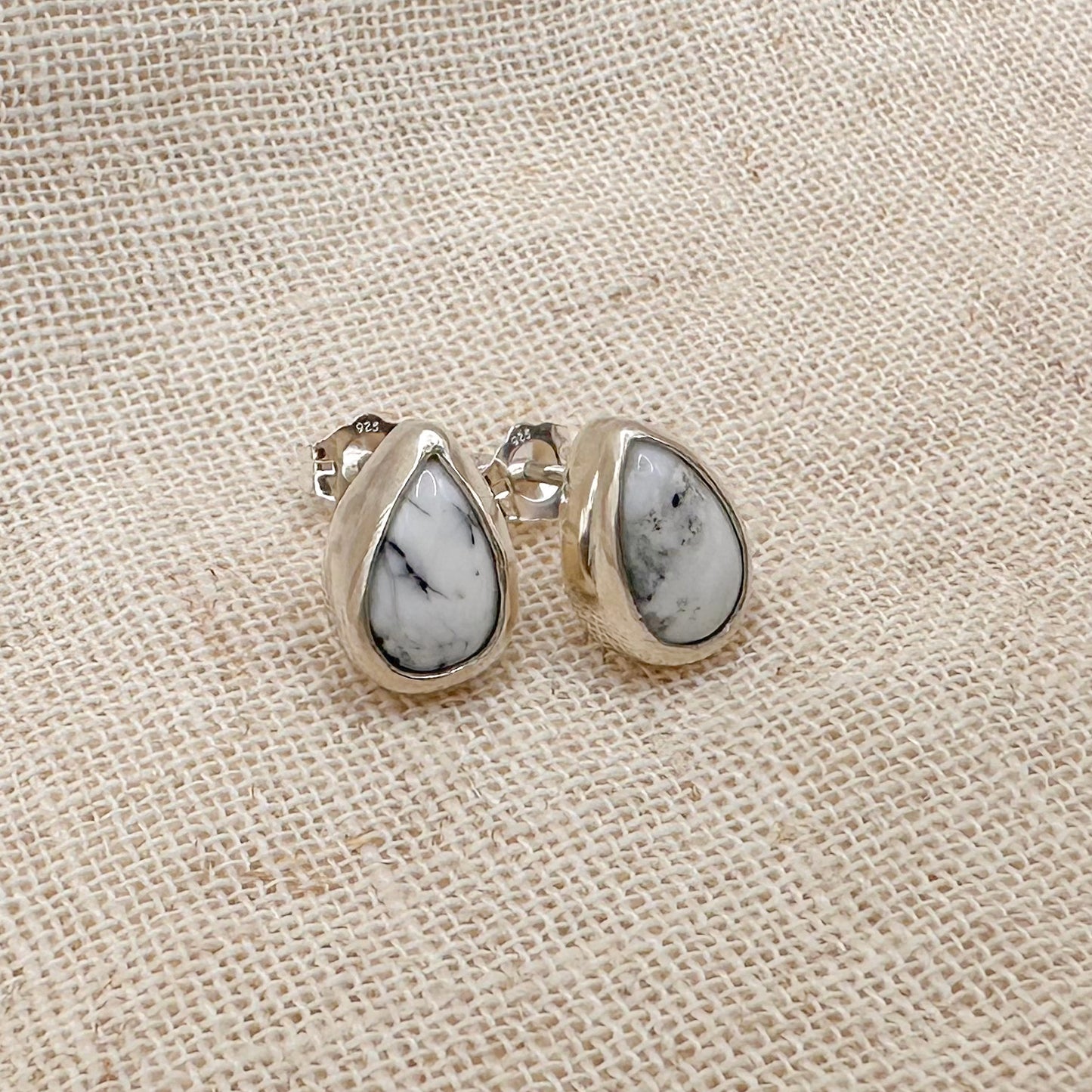 WHITE BUFFALO STUD EARRINGS