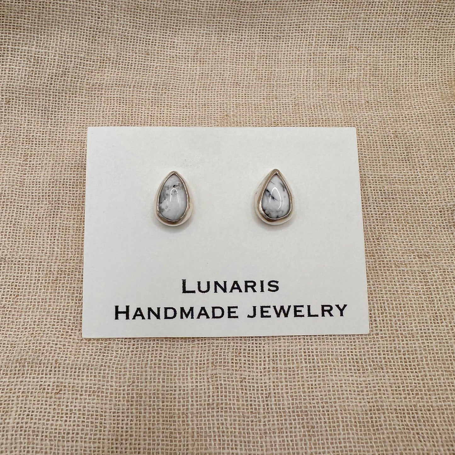WHITE BUFFALO STUD EARRINGS