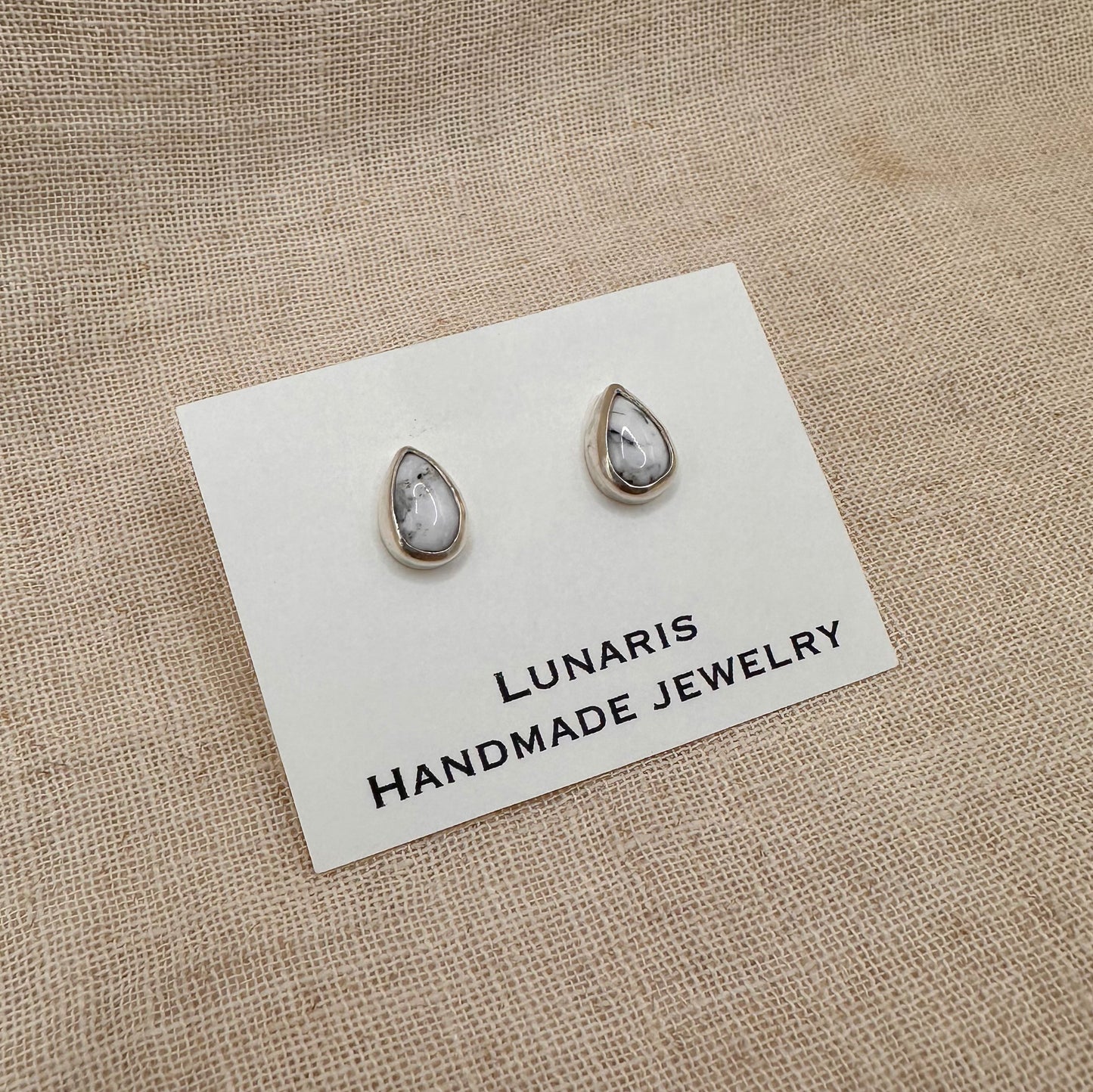 WHITE BUFFALO STUD EARRINGS