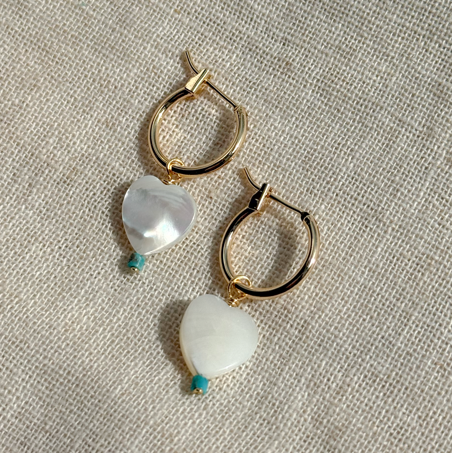 GEMSTONE DANGLE HOOP EARRINGS