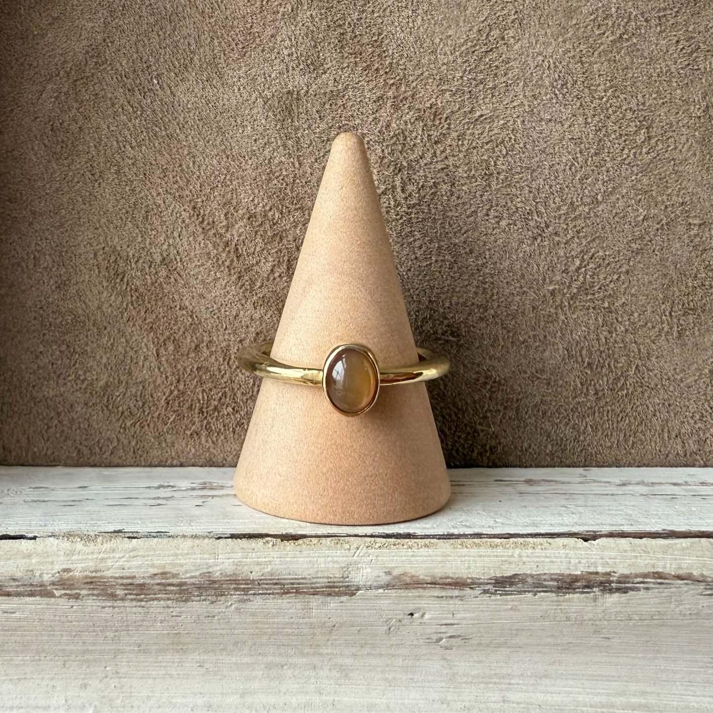 ADJUSTABLE GEM STONE STACKING RING