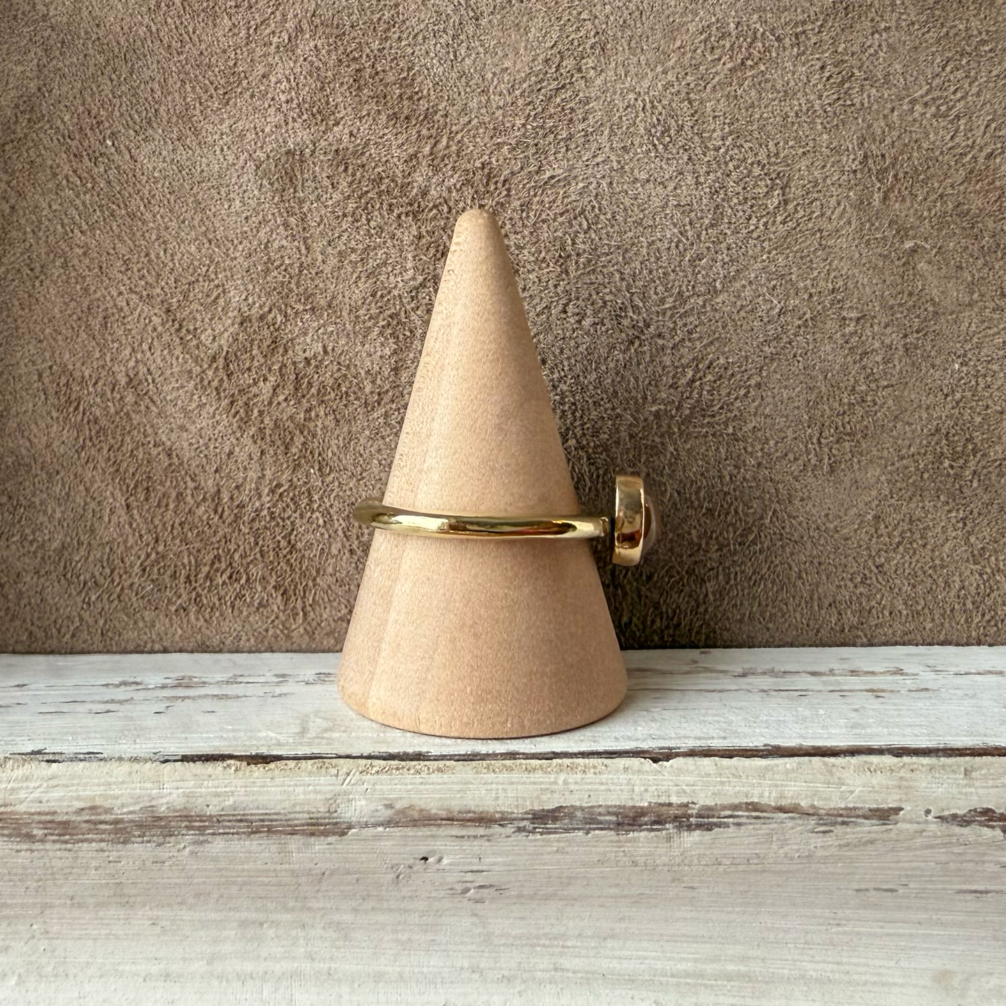 ADJUSTABLE GEM STONE STACKING RING