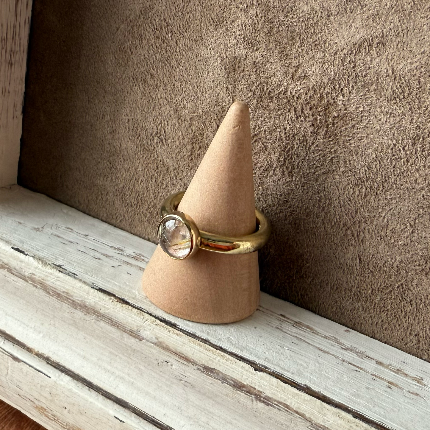 ADJUSTABLE GEM STONE STACKING RING