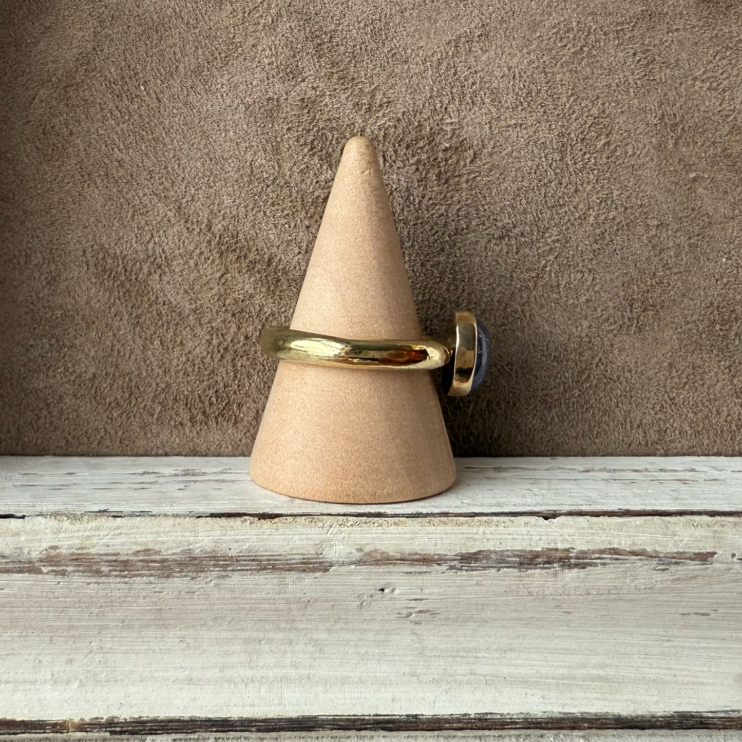 ADJUSTABLE GEM STONE STACKING RING