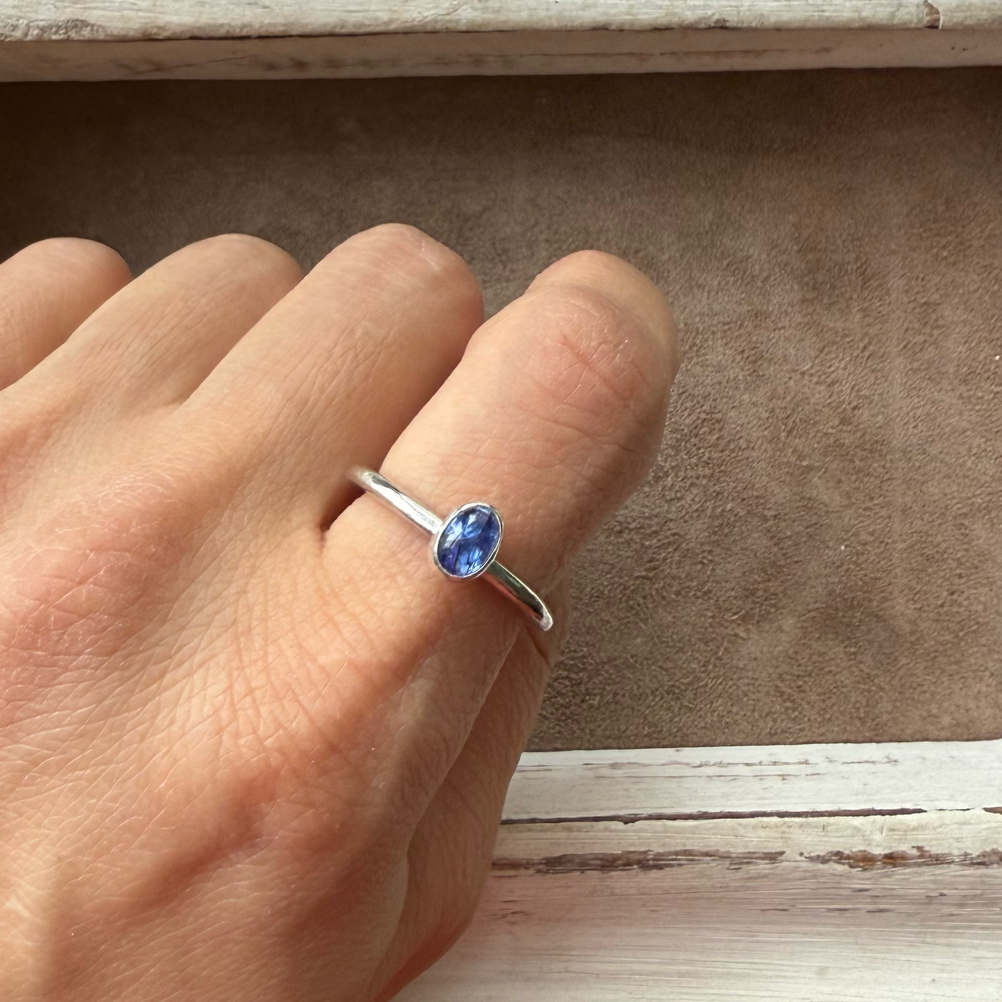 ADJUSTABLE GEM STONE STACKING RING