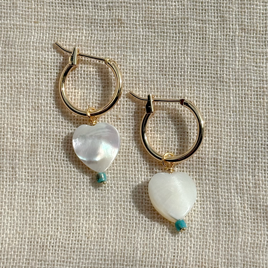 GEMSTONE DANGLE HOOP EARRINGS