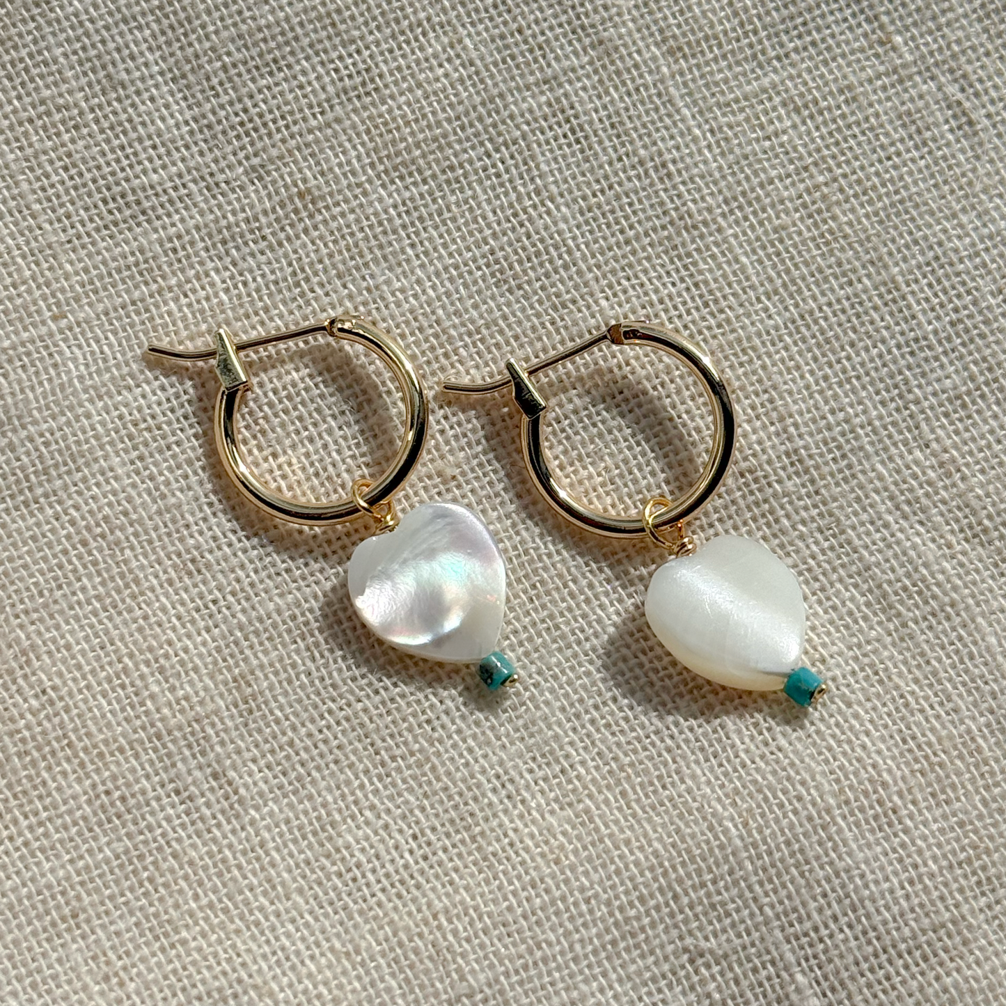 GEMSTONE DANGLE HOOP EARRINGS